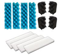 Qzbhct 12 Pcs Aquarium Bio Sponge Blue Foam Black Filter White Pads Kit Compatible with Hagen Fluval 406, 407 Filtration Systems