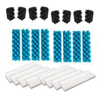 Qzbhct 24 Pcs Aquarium Bio Sponge Blue Foam Black Filter White Pads Kit Compatible with Hagen Fluval 406, 407 Filtration Systems