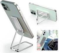 QZCQLLM Phone Ring Holder Finger Kickstand 360°Rotation Ultra-Thin Cell Phone Back Grip Foldable Cellphone Stand Universal Magnetic Car Mount (Silver)
