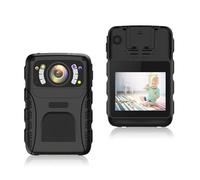 QZCX Body Camera, 1440P 4K Portable Recorder Mount Clip Anti Fall Shockproof Secure Outdoor Detachable Battery Body Worn Camera(64GB)