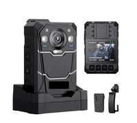 QZCX Body Camera, B4K3 2K Body Mounted Camera 128GB 4000mAh Battery 13 Hours Recording GPS Camcorder IP68 Body Worn Camera Police Body Cam