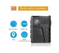QZCX Body Camera, Wearable Infrared Night Vision Police Law Enforcement Light Weight GPS Security Dual Screen Body Worn Camera(128GB)
