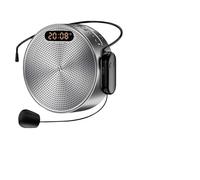 QZCX Voice Amplifier, Wireless Clock Megaphone Portable Voice Amplifier Teacher Guide Microphone Speaker 5W(Grijs)