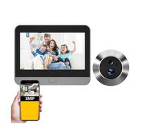 QZCX Wireless Doorbell Camera, 140° Wide View Angle Mini Digital Peephole Eye Viewer WiFi IR PIR Detection Doorbell Door Camera