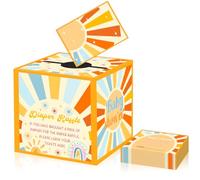QZCYU Here Comes The Son Baby Shower Decor, Boho Sun Baby Shower Party Supplies, 51Pcs Boho Diaper Raffle Tickets with Box for Baby Shower Game Kit