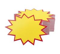 QZDAFFIC 150PCS Fluorescent Stars Price Tags, 8 X 11cm Yellow Eye-Catching Price Labels Paper Blank Sale Stickers, Price Tags for Display Supermarket Retail Store Clothing Shop Grocery