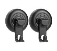 QZDAFFIC 2 Pcs Suction Hooks, Removable Vacuum Suction Cup Hooks Wreath Hanger, Heavy Duty Shower Hooks Up to 5kg for Bathroom Kitchen Window (Black)