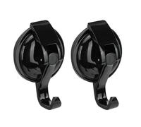 QZDAFFIC 2Pcs Suction Hooks, Vacuum Suction Cup Hooks for Hanging Heavy Duty Hook, Waterproof Shower Hooks Extra Strong with Maximum Load 5KG for Bathroom Kitchen Window Wreath (Black)