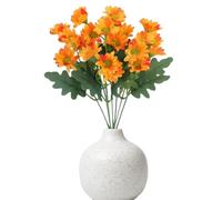 Qzdtue Artificial Chrysanthemums for Outdoor | Autumn Floral Decoration UV Resistant Artificial Waterproof for Garden Cemetery Patio Autumn Decorations Window Halloween
