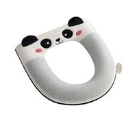 Qzdtue Bathroom Toilet Cover, Panda Design, Thick Soft Seat Cushion, Plush Fabric Material with Anti-Slip Backing, Home and Hotel Accessory Set, for Kids Nursery Apartment Shower Use