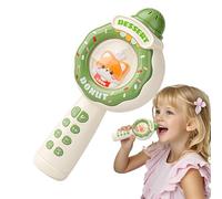 Qzdtue Cartoon Microphone, Handheld Singing Microphone, Cute Portable Mic for Kids, 3.94x2.91x8.66inches Home Karaoke and Recording Toy, Ideal for Children Aged 3-12