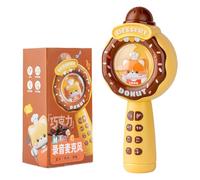 Qzdtue Cartoon Microphone, Handheld Singing Microphone, Cute Portable Mic for Kids, 3.94x2.91x8.66inches Home Karaoke and Recording Toy, Ideal for Children Aged 3-12