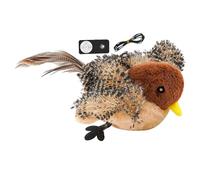 Qzdtue Flappy Bird Interactive Cat Toy | USB Rechargeable Plush Toy with Chirping Sounds and Remote Control | Engaging Indoor Toy for Cats | Fun and Effective Exercise Tool for Pets