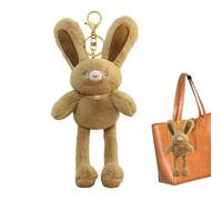 Qzdtue Plush Rabbit, Pulling Ears Handbag Key Ring, Soft Stuffed Bunny Key Chain, 11.81 x 3.54 Inches, Adorable Schoolbag Pendant and Cute Decor for Kids and Gift, Multicolored, Se référer au