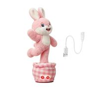 Qzdtue Plush Rabbit - Talking and Dancing Pet - Talking Plush Toy for Party, Daycare, Kindergarten, Playroom, Home, Birthday, Boys and Girls