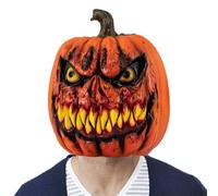 Qzdtue Pumpkin Headgear Mask, Masquerade Costume Cover, Decorative Halloween Prop, Lightweight Breathable Material, Bold Festive Design, Ideal for Cosplay, Party, and Stage Use