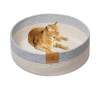 Qzdtue Soft Woven Cat Basket, Kitten Sleeping Nest, Cotton Rope Woven Cat Basket, Soft Kitten Sleeping Nest, Fashionable Pet Bed Scratcher, Cute Indoor Cotton Cat Mat for Cats and Kittens
