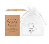 Qzdtue Staff Recognition, Notebook Key Ring Pen for Appreciation Gift, Proud of the Work Achieved - for Office Colleagues, Colleagues, Employees, Teachers and