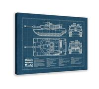 QZFNCOYU Abrams M1A2 Main Battle Tank Canvas Poster Bedroom Decor Landscape Office Room Decor Gift 08x12inch(20x30cm)