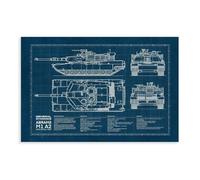 QZFNCOYU Abrams M1A2 Main Battle Tank Canvas Poster Bedroom Decor Landscape Office Room Decor Gift 20x30inch(50x75cm)