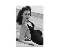 QZFNCOYU Ava Gardner at The Beach Vintage Black And White Art Poster Canvas Poster Wall Art Decor Print Picture Paintings for Living Room Bedroom Decoration 12x18inch(30x45cm)