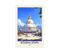 QZFNCOYU Boudha Stupa Poster Canvas Poster Bedroom Decor Landscape Office Room Decor Gift 20x30inch(50x75cm)
