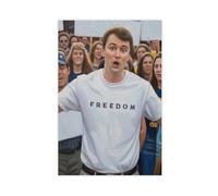 QZFNCOYU Freedom And Justice for Charlie Kirk Poster Canvas Poster Wall Art Decor Print Picture Paintings for Living Room Bedroom Decoration 16x24inch(40x60cm)