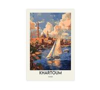 QZFNCOYU Khartoum Poster Retro Canvas Poster Bedroom Decor Landscape Office Room Decor Gift 12x18inch(30x45cm)