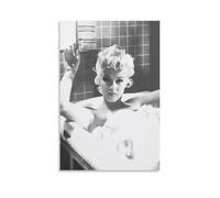 QZFNCOYU Marilyn Monroe in The Bathtub Black And White Vintage Art Poster Canvas Poster Bedroom Decor Landscape Office Room Decor Gift 12x18inch(30x45cm)