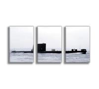 QZFNCOYU Navy Submarine “Fierce Assault” Poster Canvas Poster Bedroom Decor Landscape Office Room Decor Gift 20x30inch(50x75cm)