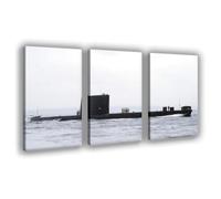 QZFNCOYU Navy Submarine “Fierce Assault” Poster Canvas Poster Bedroom Decor Landscape Office Room Decor Gift 12x18inch(30x45cm)