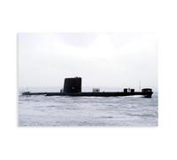 QZFNCOYU Navy Submarine “Fierce Assault” Poster Canvas Poster Wall Art Decor Print Picture Paintings for Living Room Bedroom Decoration 08x12inch(20x30cm)