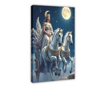 QZFNCOYU Poster of Selene, Goddess of The Moon Canvas Poster Wall Art Decor Print Picture Paintings for Living Room Bedroom Decoration 08x12inch(20x30cm)