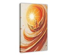 QZFNCOYU Pull The Sun God's Boat Poster Canvas Poster Wall Art Decor Print Picture Paintings for Living Room Bedroom Decoration 20x30inch(50x75cm)
