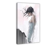 QZFNCOYU Selené Moon Goddess Line Art Poster Canvas Poster Wall Art Decor Print Picture Paintings for Living Room Bedroom Decoration 08x12inch(20x30cm)