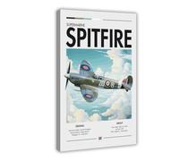 QZFNCOYU Supermarine Spitfire Poster Canvas Poster Wall Art Decor Print Picture Paintings for Living Room Bedroom Decoration 08x12inch(20x30cm)