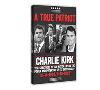 QZFNCOYU True Patriot Charlie Kirk Protest Canvas Poster Bedroom Decor Landscape Office Room Decor Gift 08x12inch(20x30cm)