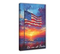 QZFNCOYU We Are All Charlie - Patriotic Charlie Kirk Canvas Poster Bedroom Decor Landscape Office Room Decor Gift 24x36inch(60x90cm)