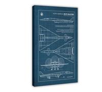 QZFNCOYU XB-70 Valkyrie Aircraft Blueprint Poster Canvas Poster Wall Art Decor Print Picture Paintings for Living Room Bedroom Decoration 08x12inch(20x30cm)