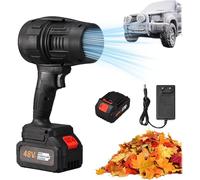 QZHXZX Saker Portable Dust Cleaner Cordless Leaf Blower Handheld Jet Dry Blower Fan Cleaner 180000 RPM with 2 Batteries for Patio Cleaning, Blowing Leaves, Drying, Camping (1, Black)