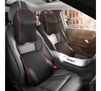 QziH for Audi TT TT Coupe 8J 2006-2010 Car Headrest Pillow,Car Seat Neck Pillow Lumbar Support Back Cushion for Relieving Neck Fatigue,B-Black red 1pair