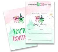 QZJ Wicked Birthday Party Invitations Supplies with Envelopes Set of 20 Wicked Theme Birthday invites Fill in Blank, Double Sided
