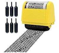 QZJIJosen 6pcs Identity Theft Protection Roller Stamp, Rectangular, Rubber, Confidential, 1.5 inches, Black
