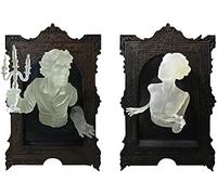 qzjijosen Glow in The Dark Ghosts Mirror Statue, 3D Spooky Wall Sculptures Sticker, Resin Luminous Ghosts Photo Frame Ornaments (Male)