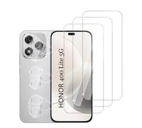 QZJinch Tempered Glass Screen Protector for Honor 400 Lite 5g, HD Protective Glass, 2.5D Edge, 9H Hardness, Anti-Oil, Anti-Fingerprint, Bubble-Free, High Sensitivity, Pack of 3 + 3