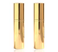 QZKJQDD 15ML Perfume Atomiser, Perfume Travel Bottle, Aluminum Travel Perfume Atomiser Refillable, Small Glass Fragrance Atomizer for Women, for Purse Handbag Pocket and Luggage (Gold)