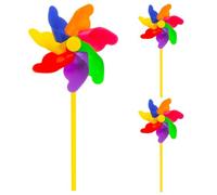 QZKJQDD 3 Pcs Rainbow Pinwheels, Windmills for Garden, Windmills for Children, for the Yard Garden Lawn Patio Outdoor Decor Party Decorations, Colorful (ø 18cm)