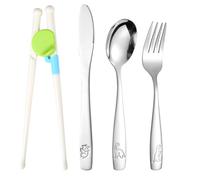 QZKJQDD 4 Pcs Chopsticks for Beginners Tableware Set, Reusable Toddler Cutlery Tableware, Easy to Use Chop Sticks Toddler Chopsticks, Learner Toddler Cutlery Great for Beginners