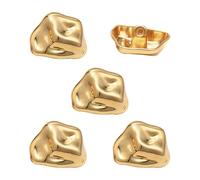 QZKJQDD 5 Pcs Gold Buttons, Zinc Alloy Irregular Shape Buttons for Cardigans, Replacement for Missing Buttons on Jeans Jackets Knitting Shirts Suits Trousers Buttons for DIY Craft Sewing Buttons 18mm