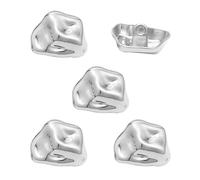 QZKJQDD 5 Pcs Silver Buttons, Zinc Alloy Irregular Shape Buttons for Replacement for Missing on Jeans Jackets Knitting Shirts Suits Trousers for DIY Craft Sewing (Style 3)